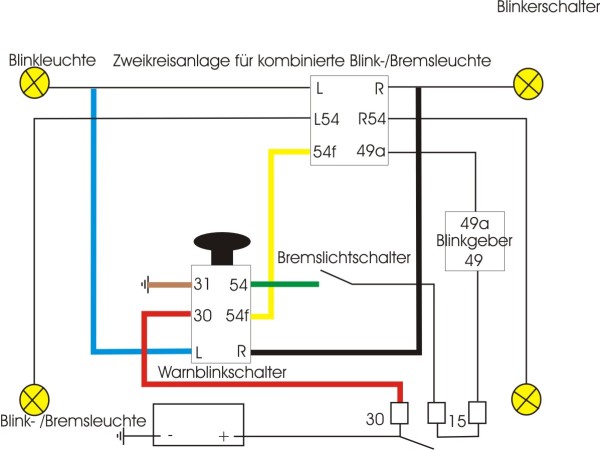 Zweikreis Warnblink Schaltplan
